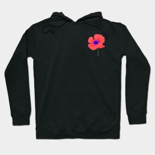 Digital Colored Poppy Flower Sketch Pocket Version (MD23Mrl003) Hoodie